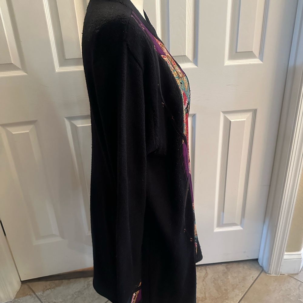 Large Black And Multicolored Patchwork Cardigan L… - image 5